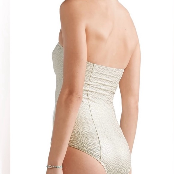 NWOT Lisa Marie Fernandez Buckle Bandeau Maillot swimsuit - Picture 2 of 13